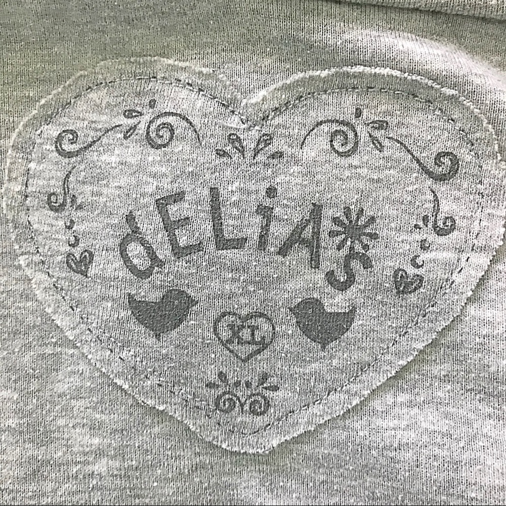 Delias Gray Crop Hoodie Sweatshirt Size XL - Picture 5 of 7